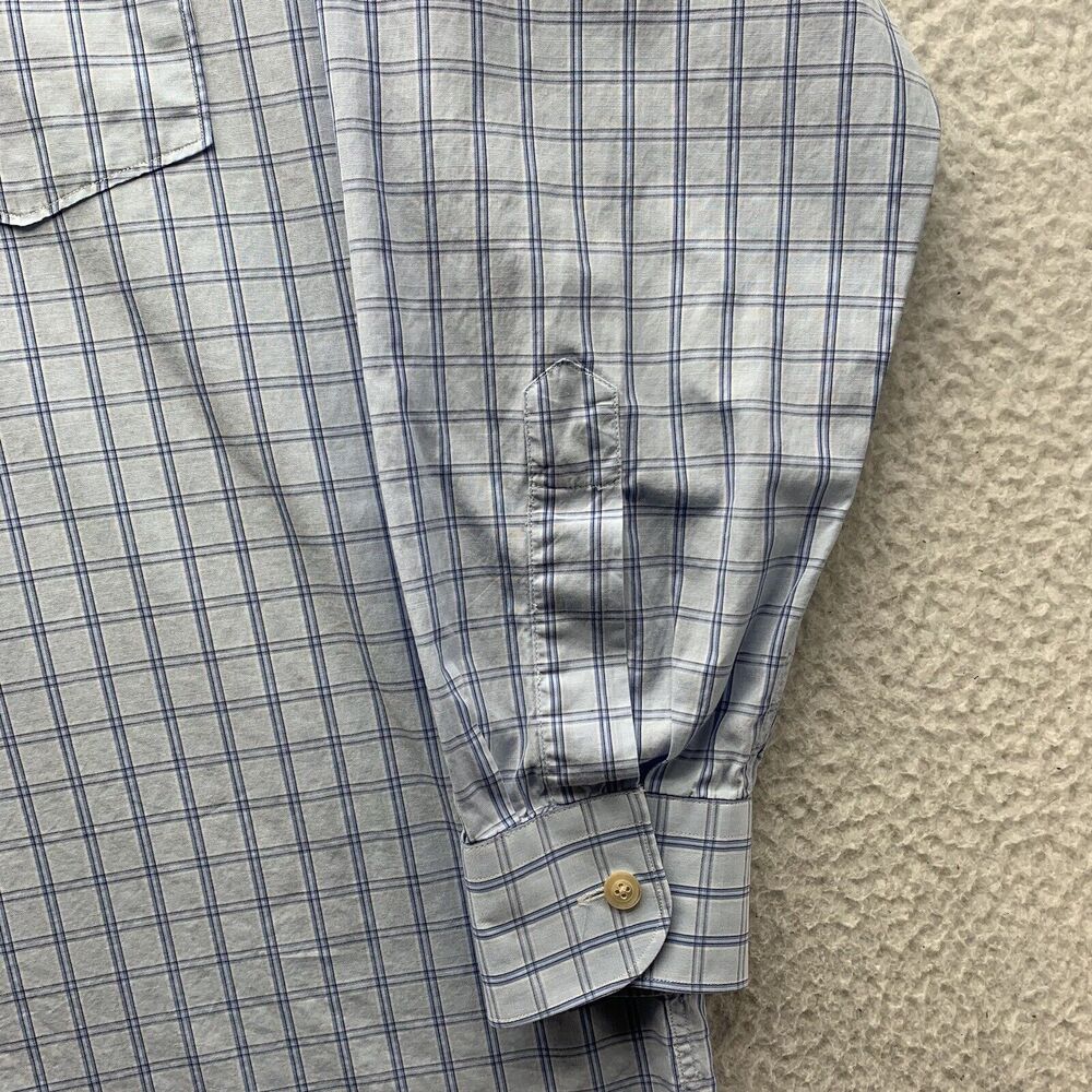 Ermenegildo Zegna Dress Shirt Mens XL X-Large Light Blue‎ Check Preppy Designer - Picture 3 of 11